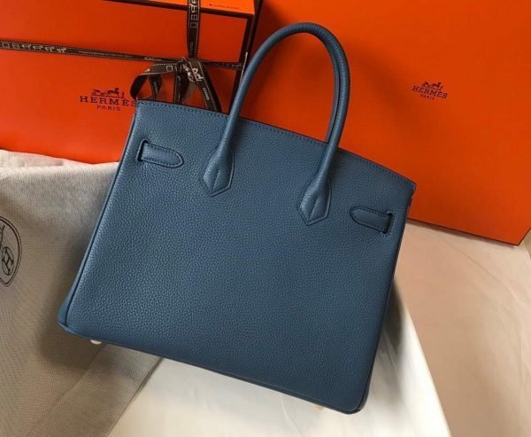Replica Hermes Birkin Designer Tote Bag Togo Leather 28345 Navy Blue