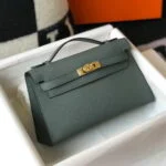 Replica Hermes Kelly Bag Hermes 19CM Epsom Shoulder Mini Bag Dark gray 20474